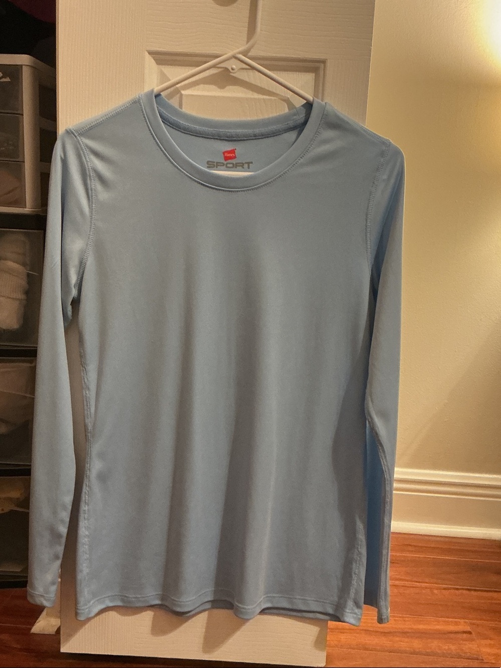 Hanes Light Blue Long Sleeve Performance Tee